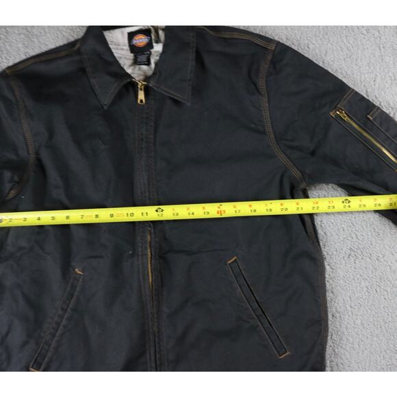 Dickies Mens Work Jacket Black Denim XL Bomber Biker Motorcycle Coat - Picture 6 of 6